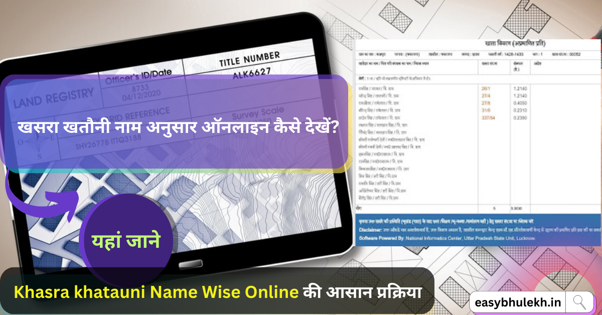 Khasra khatauni Name Wise Online 2024